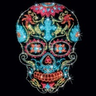 Rhinestone Sugar Skull Cross
